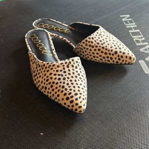 CCOCCI Women's Black and Cream Spotted Mules